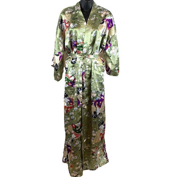Oriental brand Vintage Long Kimono Robe, fits S-M - Picture 2 of 8